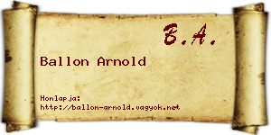 Ballon Arnold névjegykártya